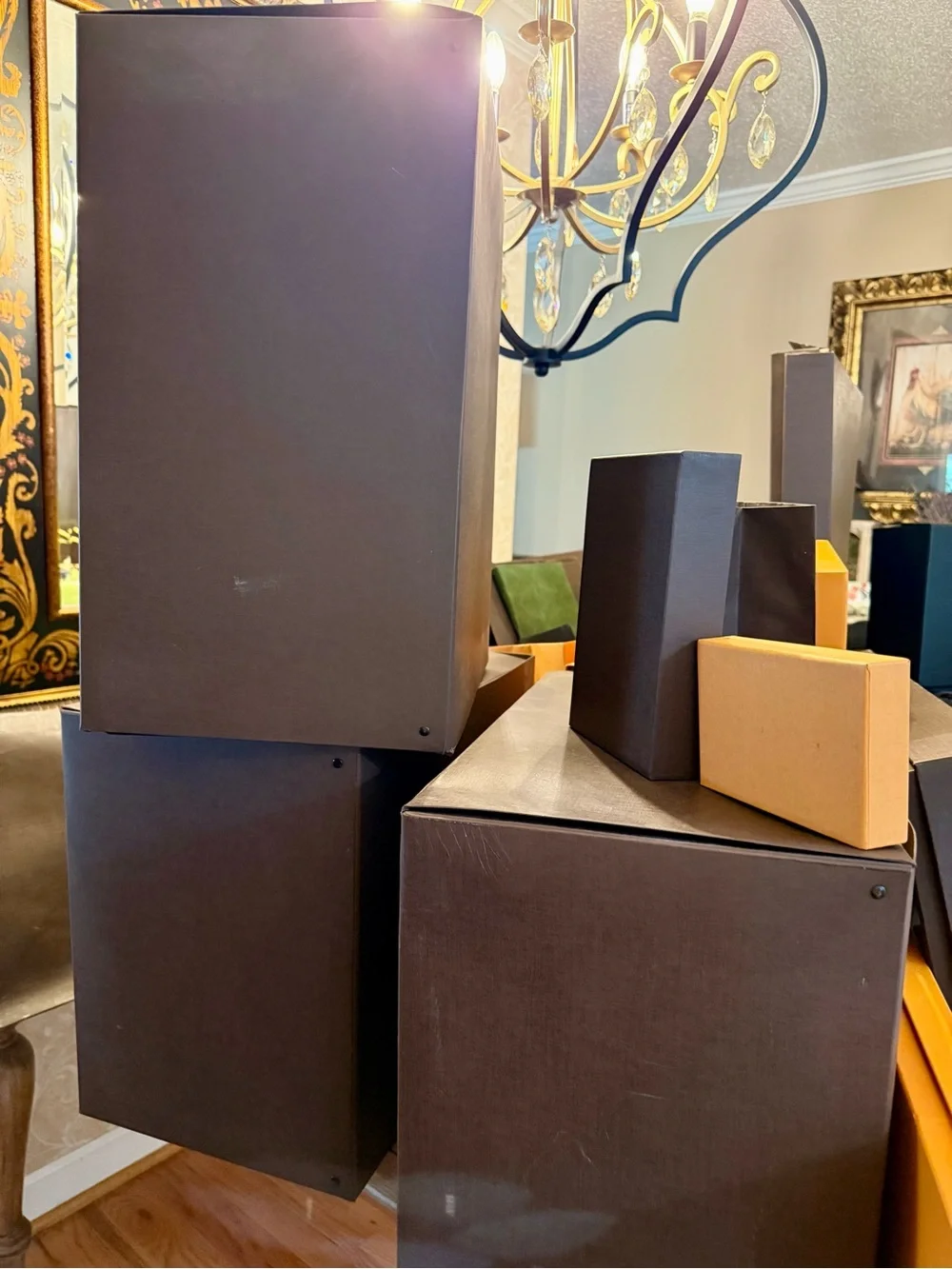 Louis Vuitton Orange and Brown Gift Boxes and Bags Display